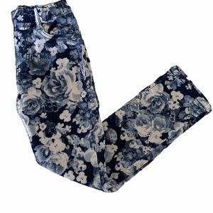 Girls Floral Corduroy Pants